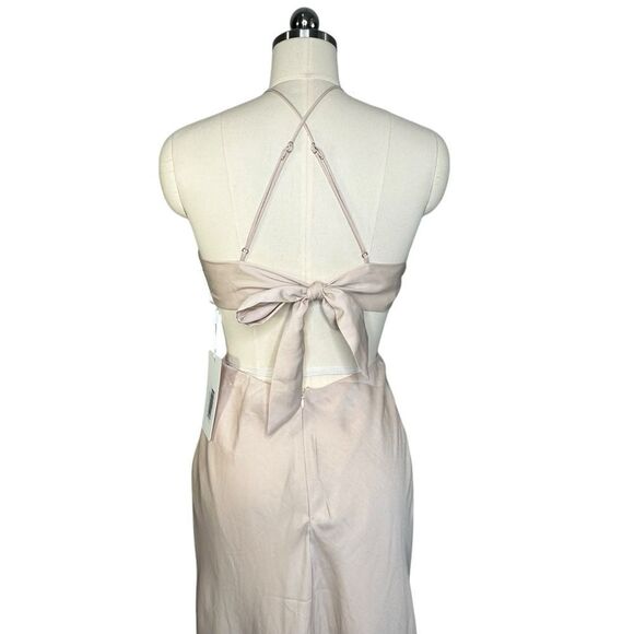 Saints and Secrets Nude Satin Cut Out Maxi Dress | Size S - Picture 11 of 13